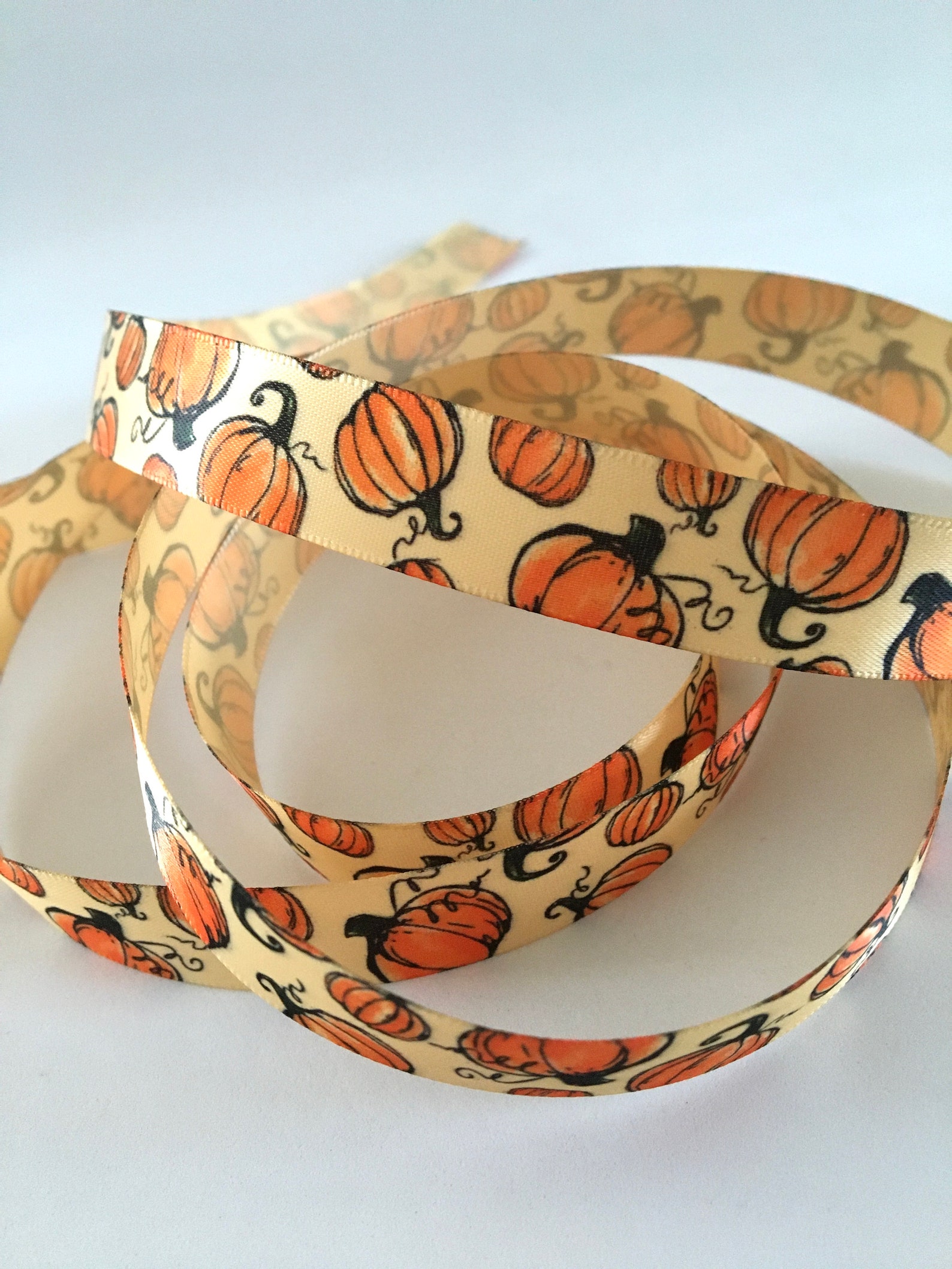 Pumpkin Ribbon Rhinestone 1-10 Yds,acorn Ribbon,thanksgiving Ribbon,pumpkins Ribbon,autumn Ribbon ...