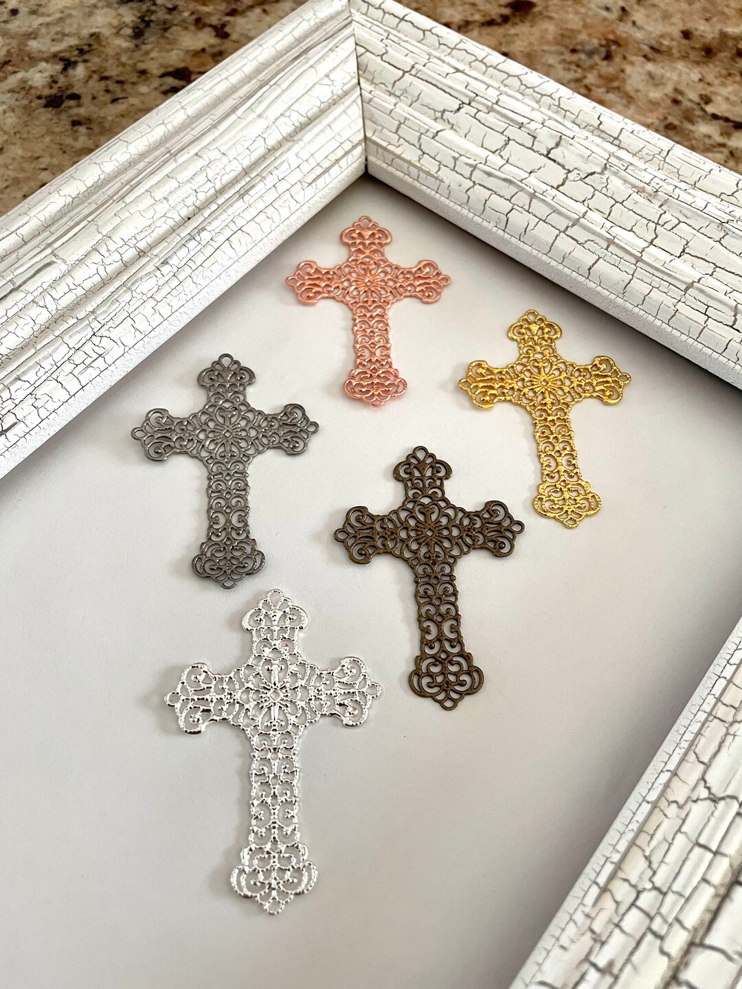 2 Pcs,metal Cross,cross Rhinestones,christening Rhinestones,metal Cross ...