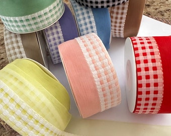 1-10 yds,checkered ribbon,bicolor ribbon,organza ribbon,embellished ribbon,gift wrap ribbon,ribbon for bows,sewing ribbon,ribbon for crafts.