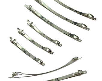 5 pcs French Barrette Blanks, Metal Hair Clip Bases, DIY Hair Accessories Supplying, Bow Making Supplies