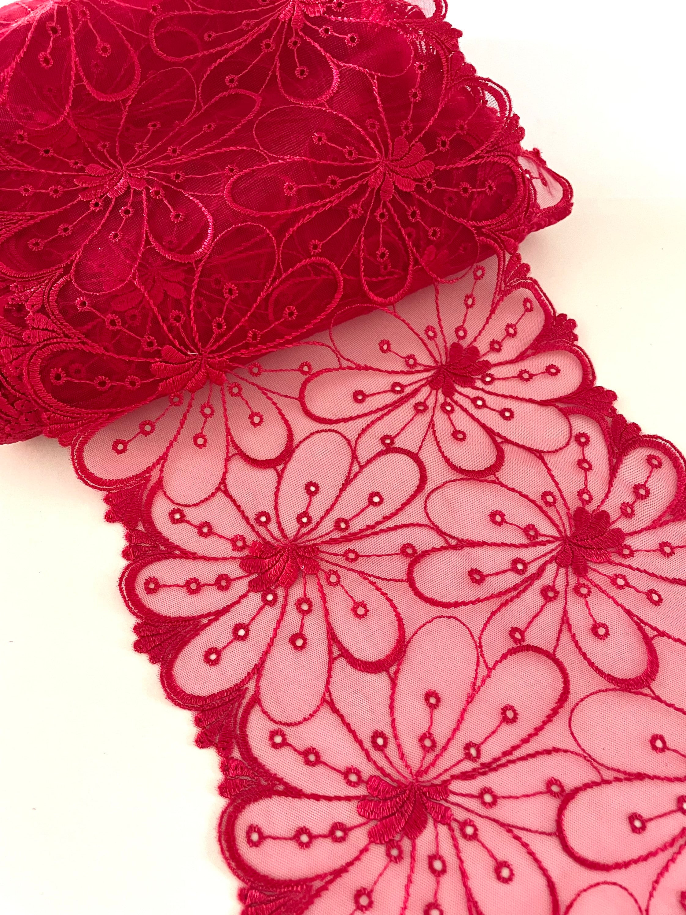 Salmon Pink Guipure Lace - Theresa