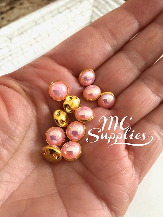 50 Pcs,pearl Button,small Rhinestones,sew-on Rhinestones,cup Pearl