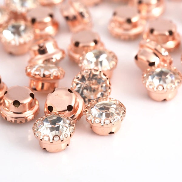 20 pcs,Rose gold rhinestones,wedding rhinestones,bridal rhinestone,crystal rhinestones,,sew-on rhinestone,cup crystal rhinestone,rhinestone.