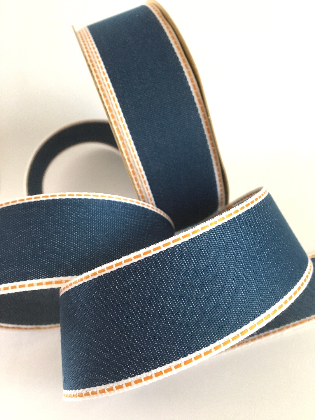 3-25 Yds,denim Ribbon,fabric Ribbon,fabric Trim,blue Fabric Ribbon,blue ...