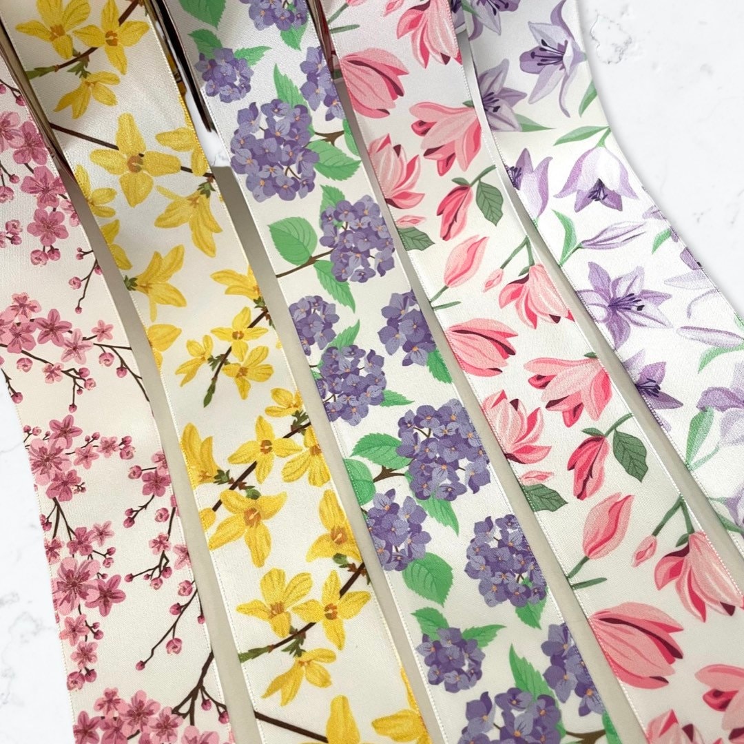 1-10 Yds,floral Ribbon,flower Ribbon,satin Ribbon,craft