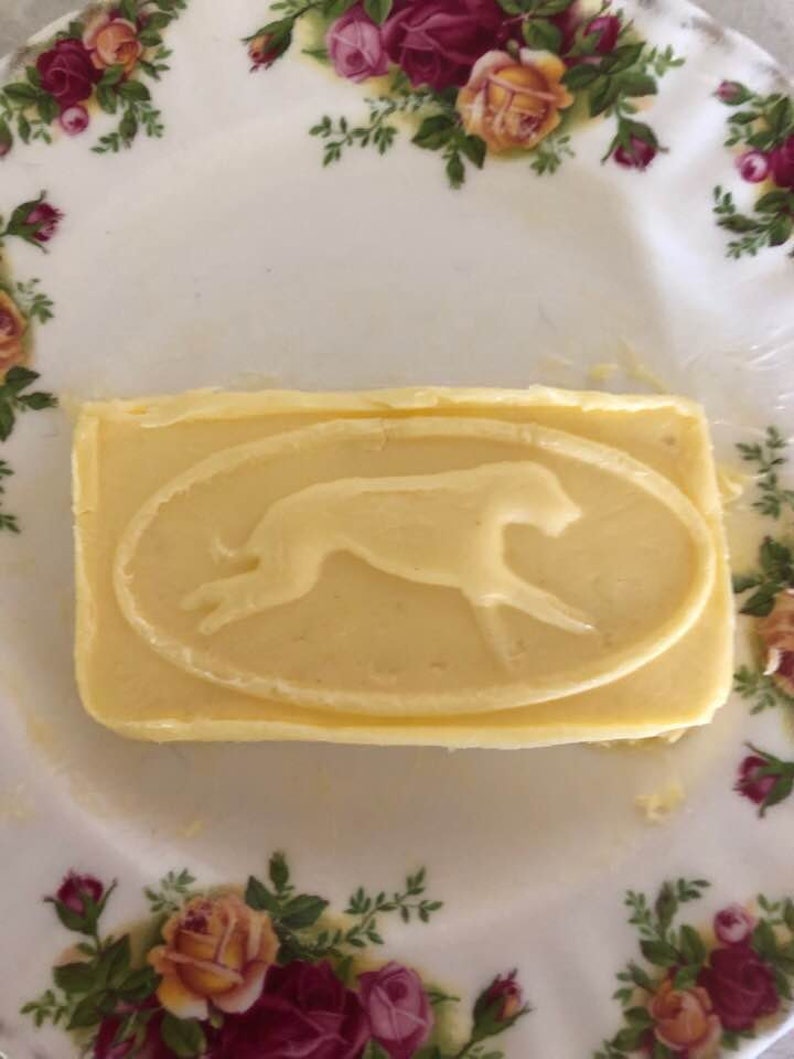 Butter Press with Running Wolfhound.