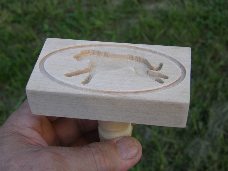 Butter Press with Running Wolfhound.