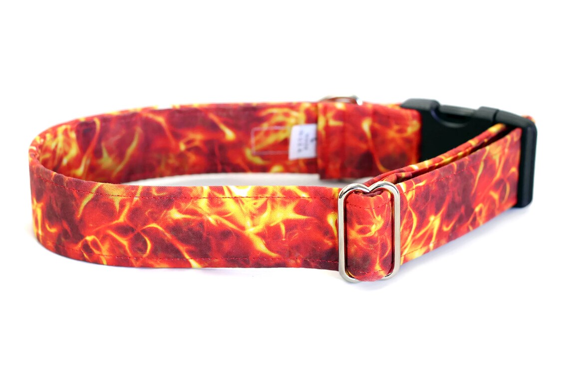 Fire Dog Collar Dog Collar Flames Dog Collar Fire Collar Etsy