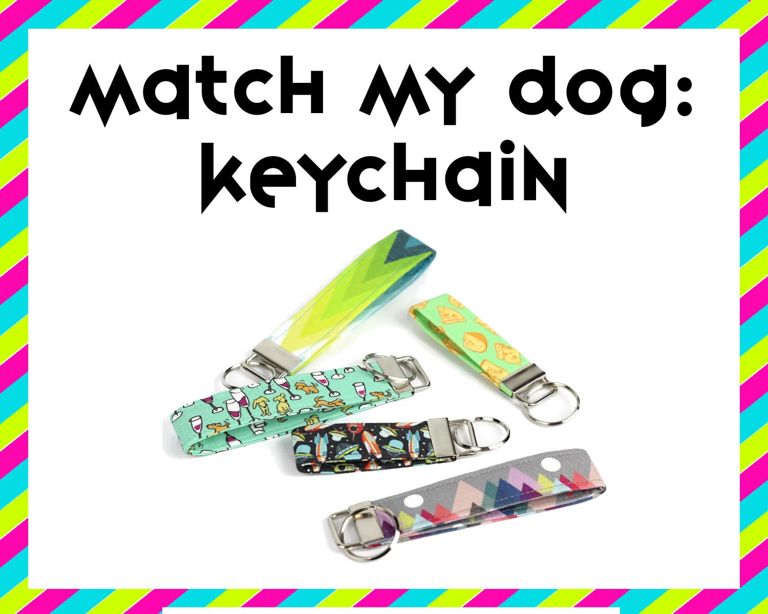 Key Fob, Fabric Keychain, Key Chain Wristlet, Fashion Keychain, Key C…