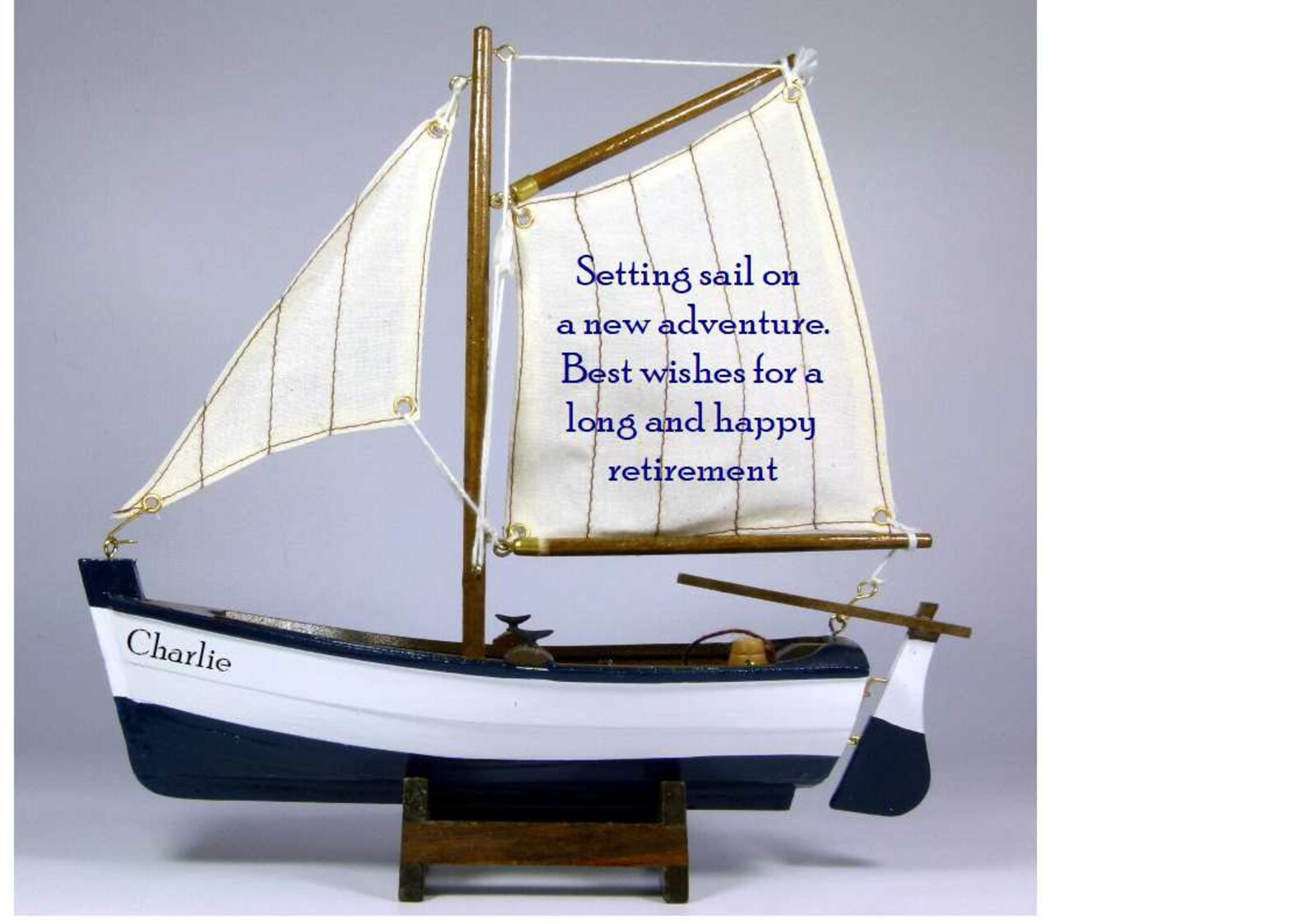 Personalised nautical theme retirement gift wooden model Etsy