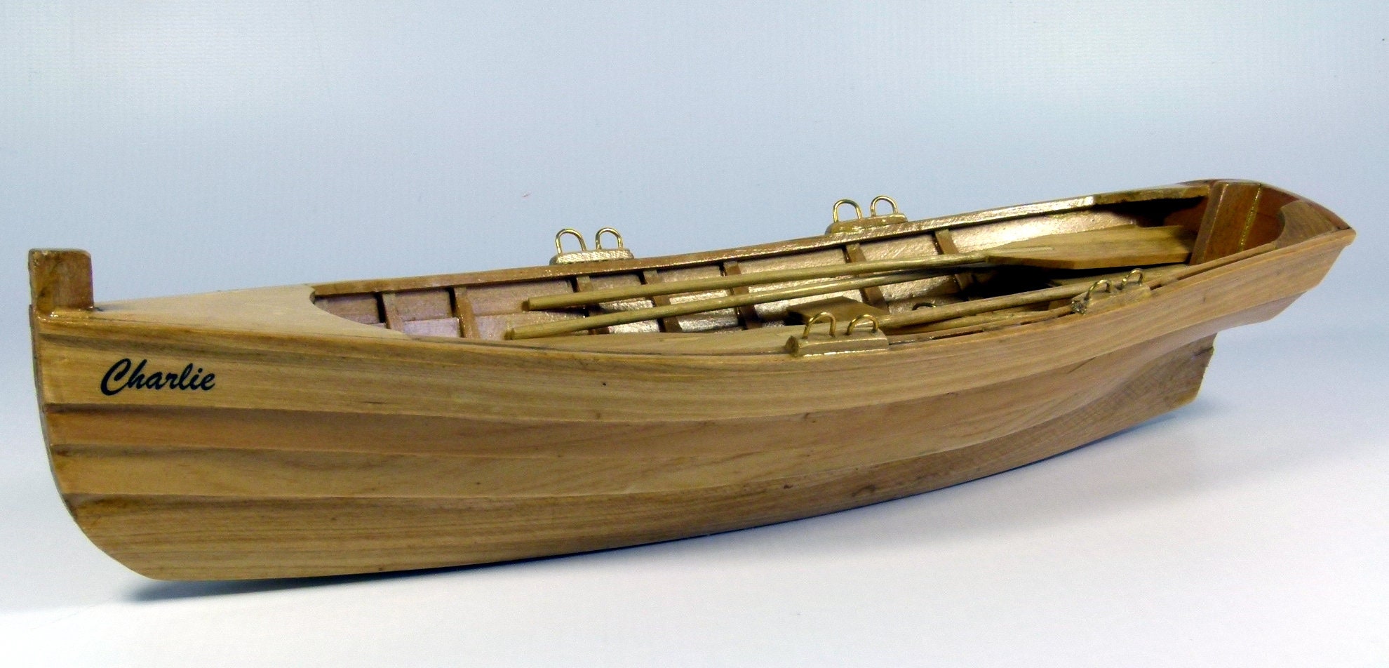 Wooden model two man skiff rowing boat. Free Etsy