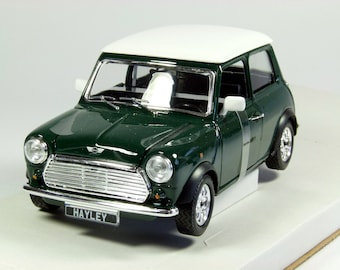 Personalised plates classic Mini Cooper model toy car,  1/24 scale 13cm