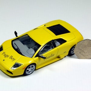 Personalised Page boy gift Lamborghini Murcielago small die cast model toy car, 10cm