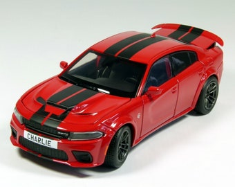 Personalised number plates Dodge Charger die cast model toy car with light & sound, 1:32 scale, 14.5cm