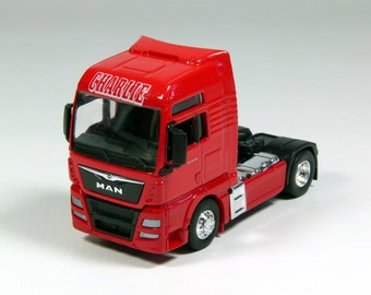 Model toy truck personalised gift, cab tractor unit boy dad gift 9cm