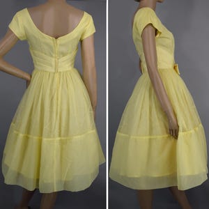 New Arrival 50s Yellow Boat Neck Full Circle Skirt Vintage Dress main image 1