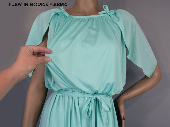 Mint Green Vintage 80s Dress with Petal Flutter S… - image 9