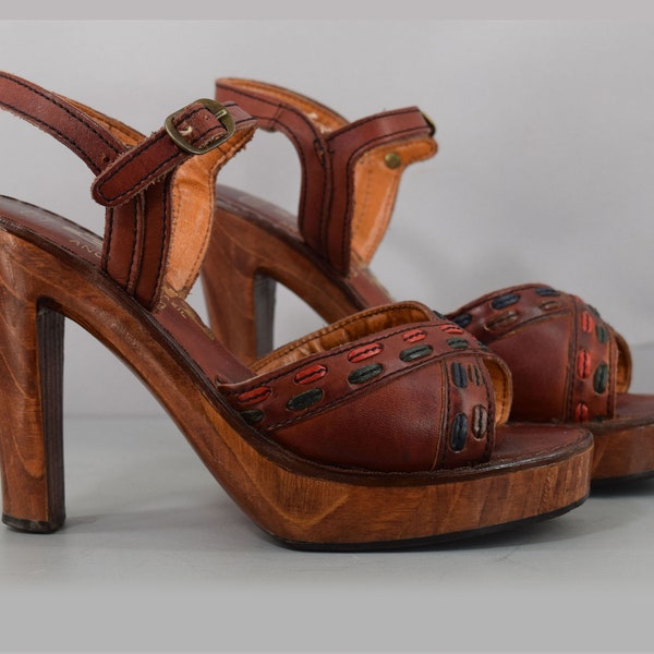70s style platform heels