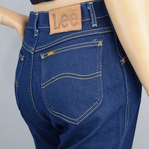 LEE Blue Vintage 80s Jeans Denim Flat Front High Waist Straight Leg S