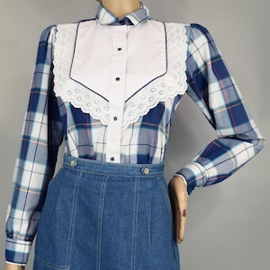 ブラウス シャツ PLAID RUFFLE BLOUSE レディース Plaid Ruffle Blouse - Etsy