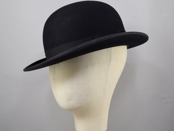 Black Vintage 20s 1900s Bowler Hat Stetson Special Coke Style
