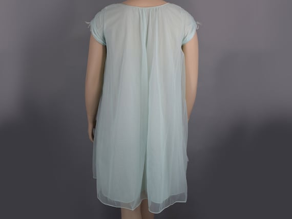 Pale Mint Green Sheer Vintage 60s Chiffon Nightie… - image 2