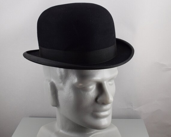Stetson Black Vintage Teens to 20s Bowler Hat Derby Size 7 Comfort Conforming