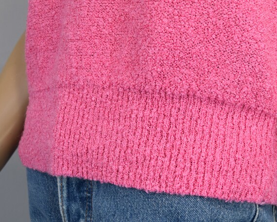 Bubble Gum Pink Vintage 80s Slouch Sweater Boucle… - image 8