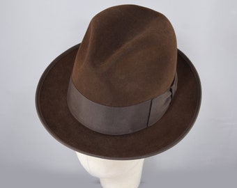 帽子 40s Vintage Herbert Johnson 3/8 59cm Vintage Herbert Johnson Bowler Hat Size 6 3/4