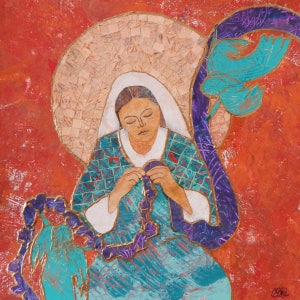 Mary Undoer of Knots, fine art print, a meaningful gift for the prayerful Catholic . Prints, commissions, classes.