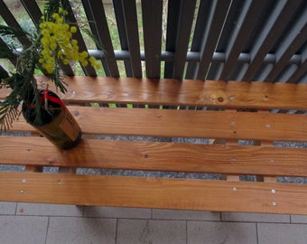 BENCH, Stoel voor eettafel, entreezit of kinderkamer. Terras- of balkonzitplaats. Gemaakt van gerecycled en hergebruikt hout.
