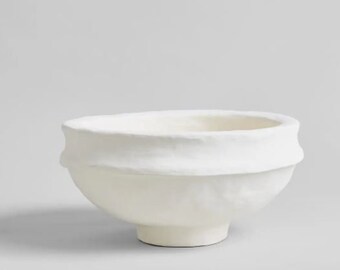 Large White Paper Mache Bowl