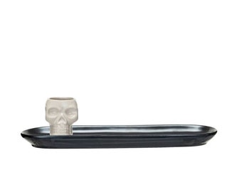 Black Dish with Skull Shaped Bowl