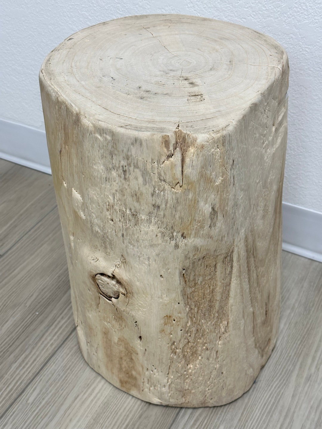 Solid Wood Stump Side Table - Etsy