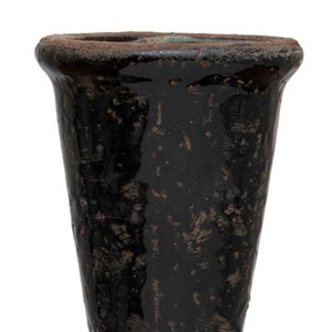 Large Black Tulip Earth Ware Pot Planter