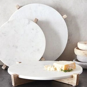 Marble Tray & Natural Mango Wood Stand