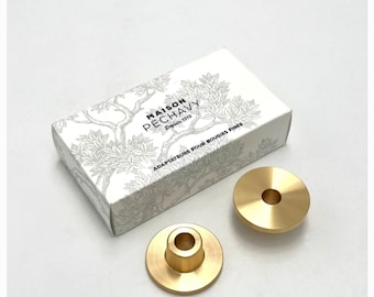 Brass Candle Holder and Adapter (set of 2)