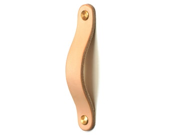 Leather furniture handles 128mm, leather pulls