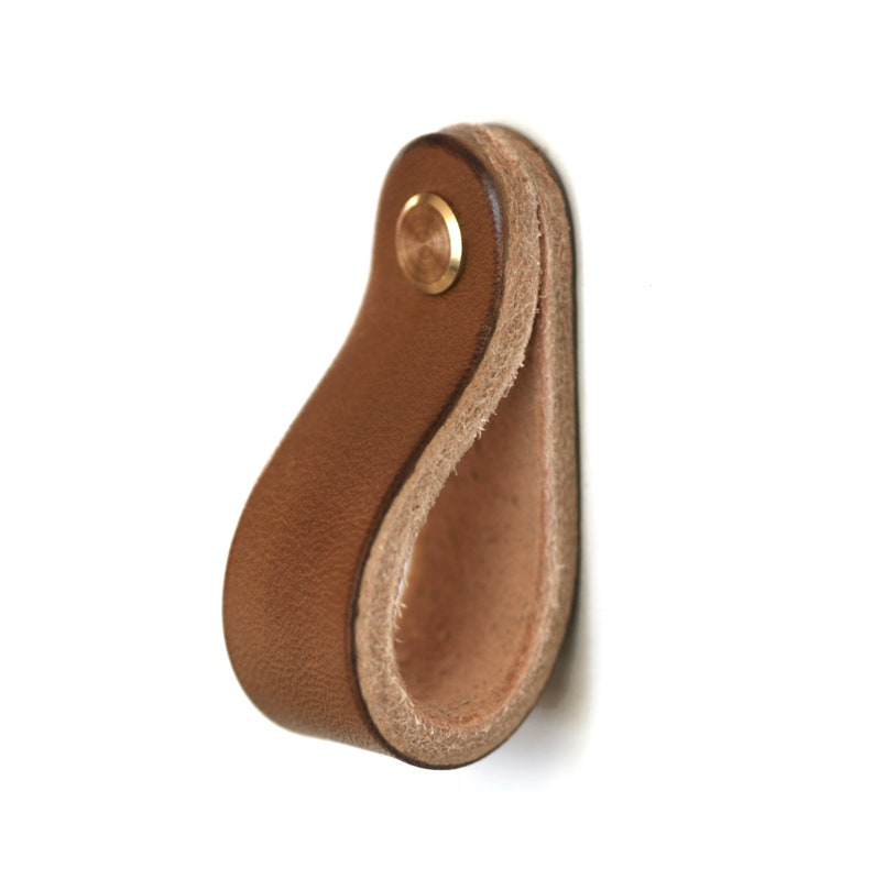 Leather furniture handles, leather pulls, drawer knob image 1