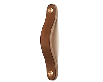 Leather furniture handles 158mm, leather pulls