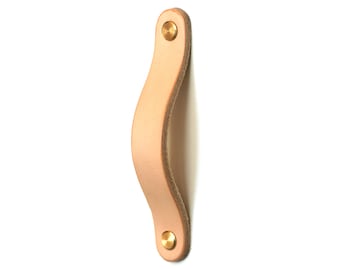 Leather furniture handles 158mm, leather pulls, knob