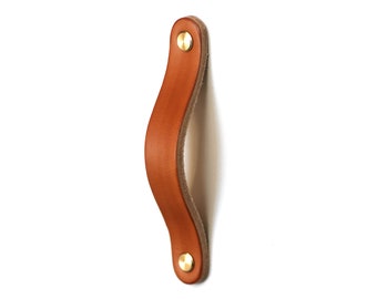 Leather furniture handles, leather pulls, 65mm, eco friendly