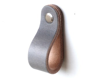 Leather drawer handles, leather cabinet pulls, knob, leather drawer pulls