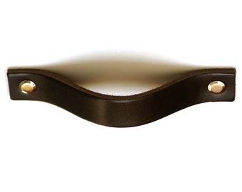 Leather furniture handles 128mm, leather pulls