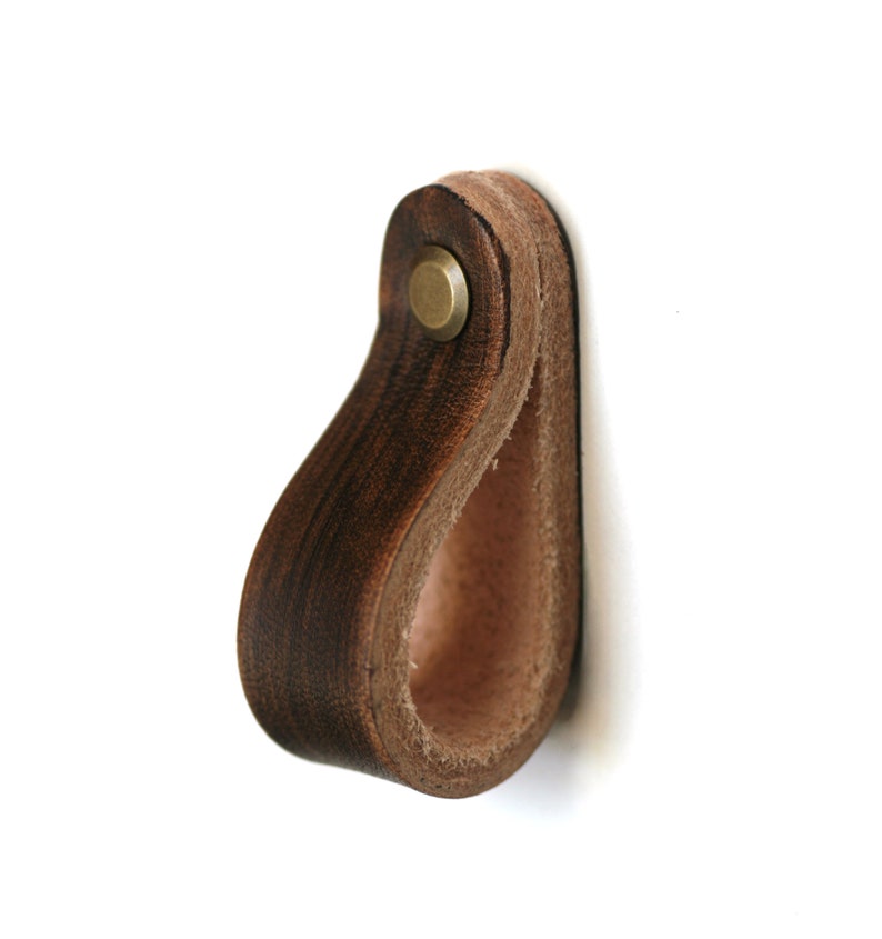 Leather furniture handles, leather drawer pulls, knobs, leather cabinet handle, pull, colors, hardware image 5