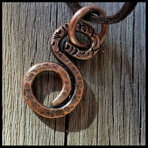Fluid Freeform Charm Pendant in Rustic Cold Forge in Copper. Survivor Crewmate. Viking Talisman. Bohemian Wanderlust Zen Amulet