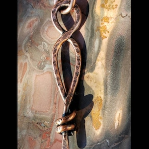 Fluid Freeform Charm Pendant in Rustic Cold Forge in Copper. ~ Self ~. Viking Talisman. Bohemian Wanderlust Zen Amulet