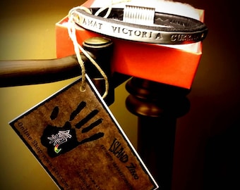 Personalized Aluminum Leather Bracelet, unisex . Island Zing, Free Shipping.
