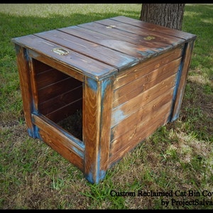 Cat Litter Box Cover / Cat Bin Cover / Cat Box Cover / Reclaimed Pet Furniture / Dog House / Dog Furniture