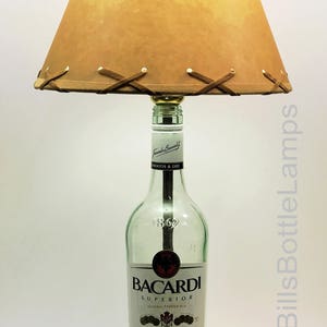 Complete 1.75L Liquor Bottle TABLE LAMP Package w/ Laced Shade & White LED Bulb Complete 1.75L Liquor Bottle TABLE LAMP Package w/ Laced Shade & White LED Bulb